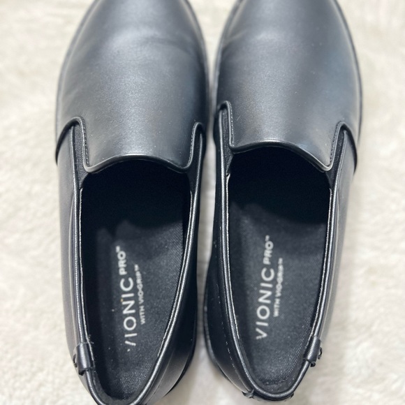 Vionic pro mahogany Avery black slip on comfort flat shoe womens size 9 - Picture 11 of 11